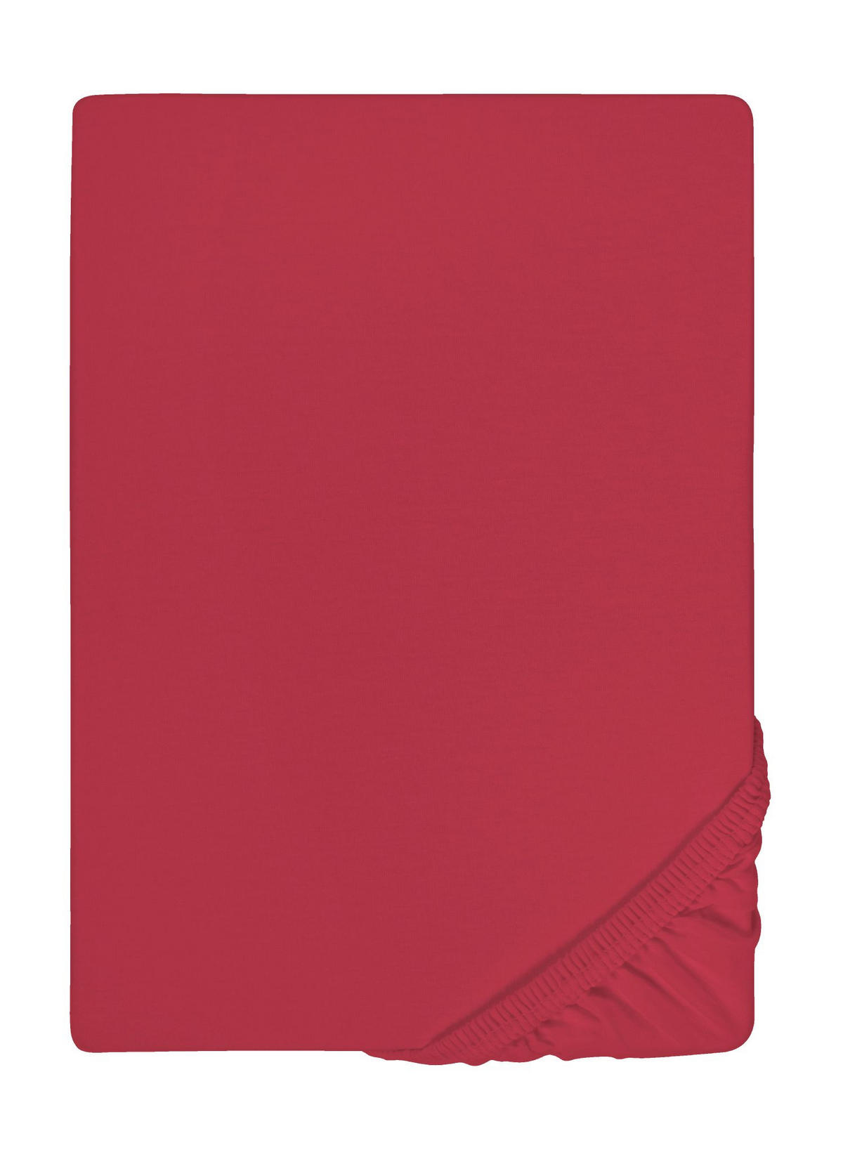SPANNBETTTUCH Jersey rubin, 120x200 cm - 130x220 cm - Dunkelrot, Textil (130/220cm) - biberna