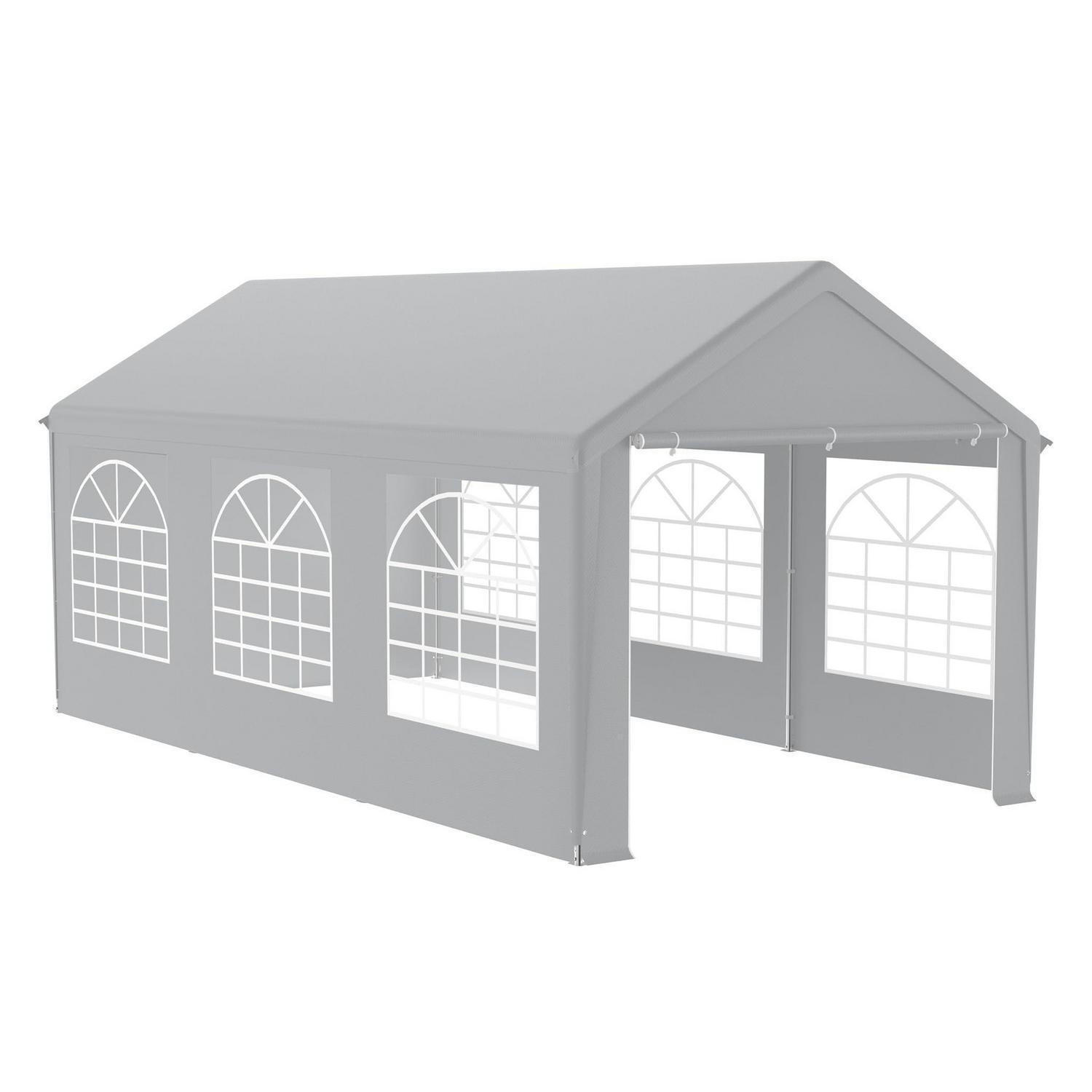 GARTENZELT 3 x 6 m mit 4 Seitenwänden Grau - Grau, Textil (300/280/600cm)