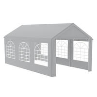 GARTENZELT 3 x 6 m mit 4 Seitenwänden Grau - Grau, Textil (300/280/600cm)