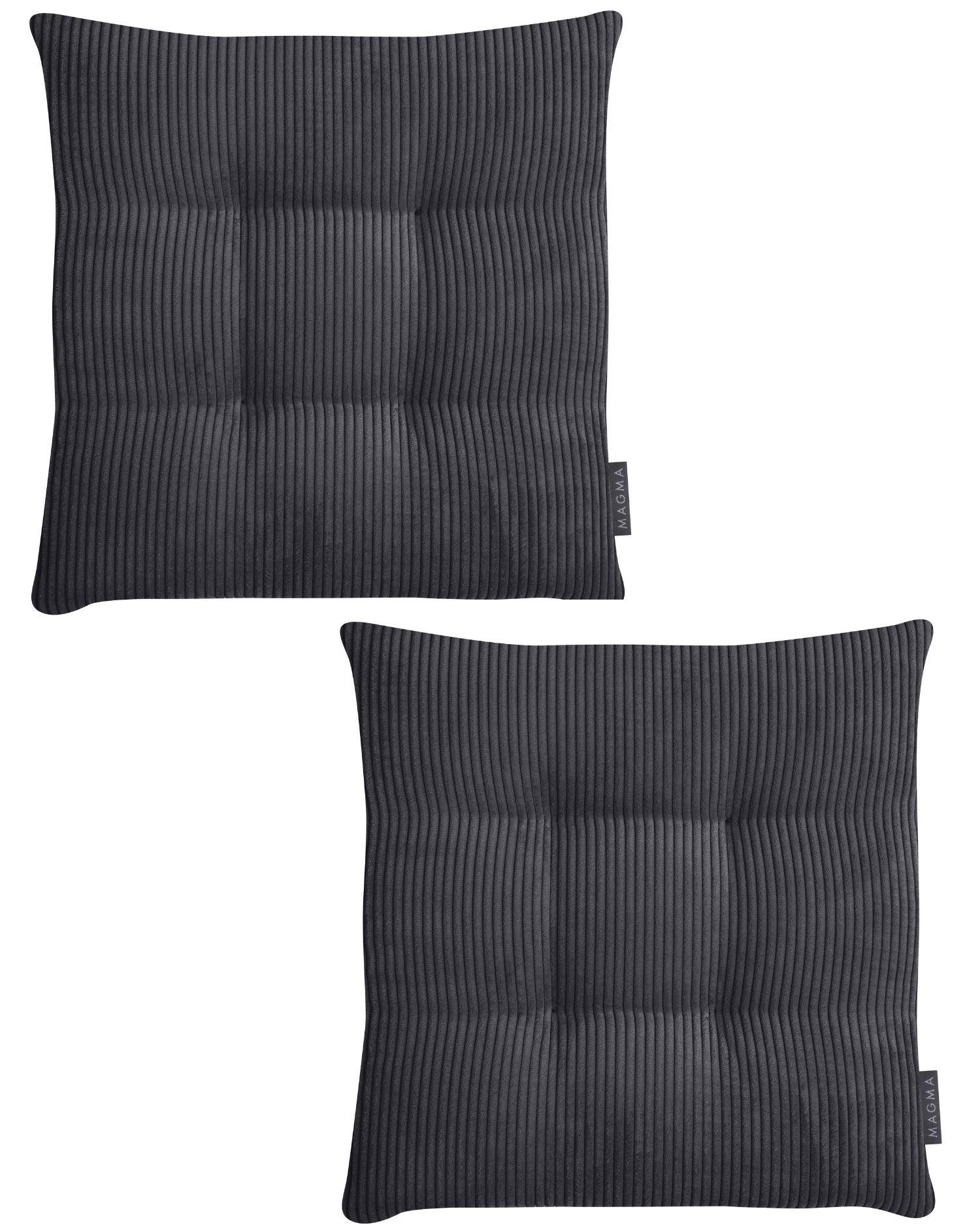 STUHLKISSEN 2er Set Inga - Anthrazit, Textil (35/35/5cm) - Magma Heimtexx