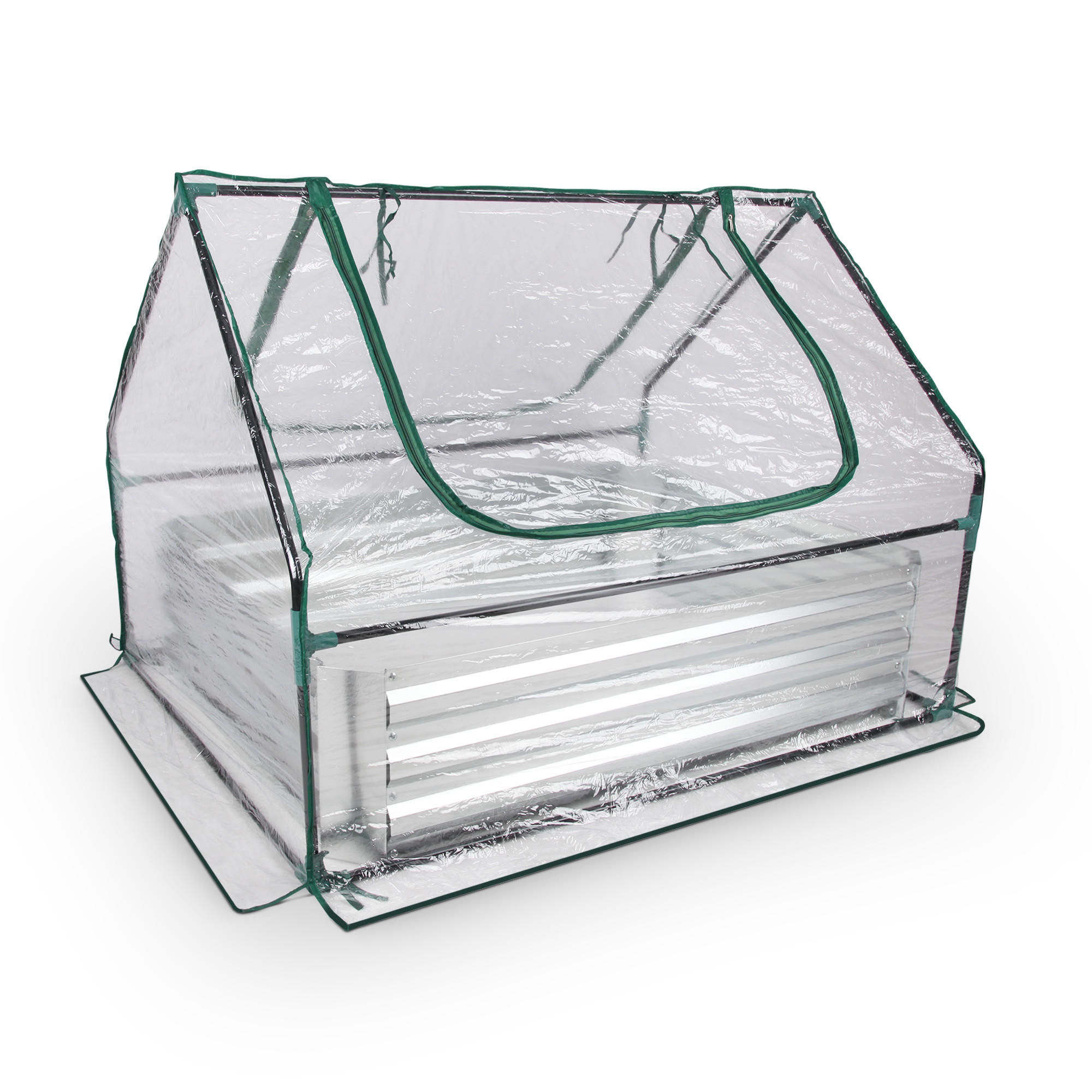 HOCHBEET mit Gewächshaus 95 x 125 x 93 cm - Transparent, Metall (125/93/95cm) - Bestlivings