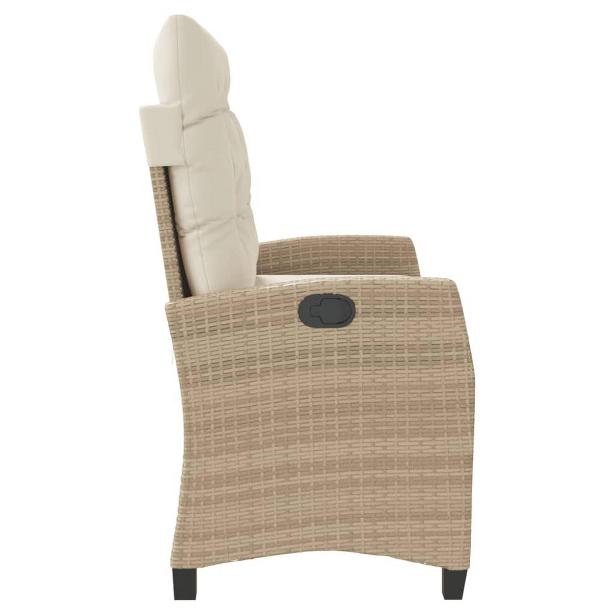 GARTENBANK Verstellbar mit Kissen Beige Poly Rattan - Beige, Kunststoff (105/93/66cm) - furnicato