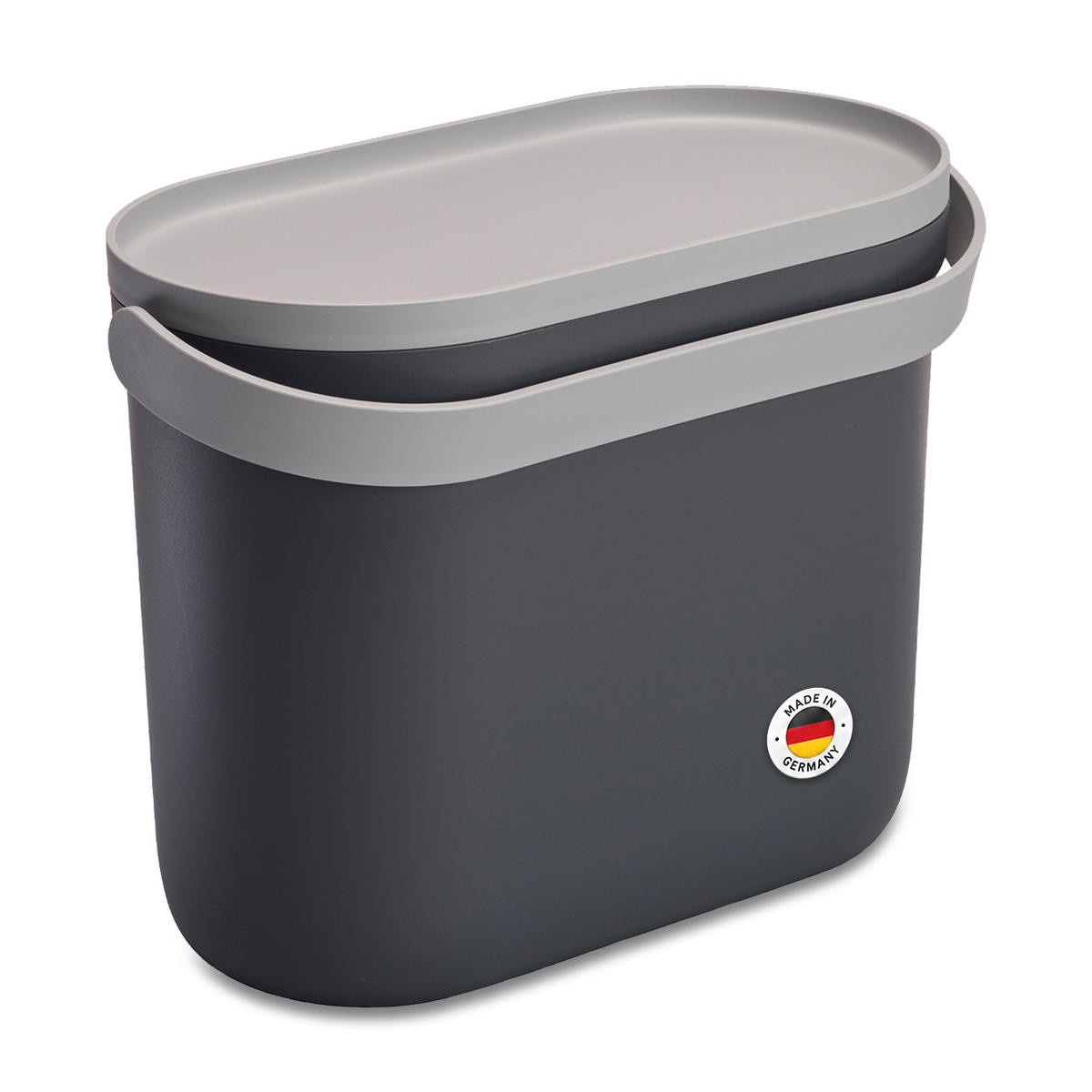 BIOMÜLLEIMER 8 L, graphite grey / steingrau - Hellgrau/Grau, Kunststoff (16/25/31cm) - GARANTIA
