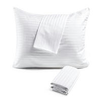 KISSENBEZUG 60 x 60 cm 2er Set Baumwolle Satin-Streifen Reißverschluss - Weiß, Textil (60/60cm)