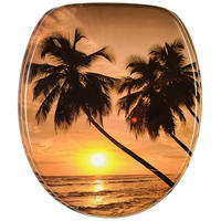 WC-SITZ mit Absenkautomatik Summer - Orange, Holzwerkstoff (38/6/47cm) - Sanilo