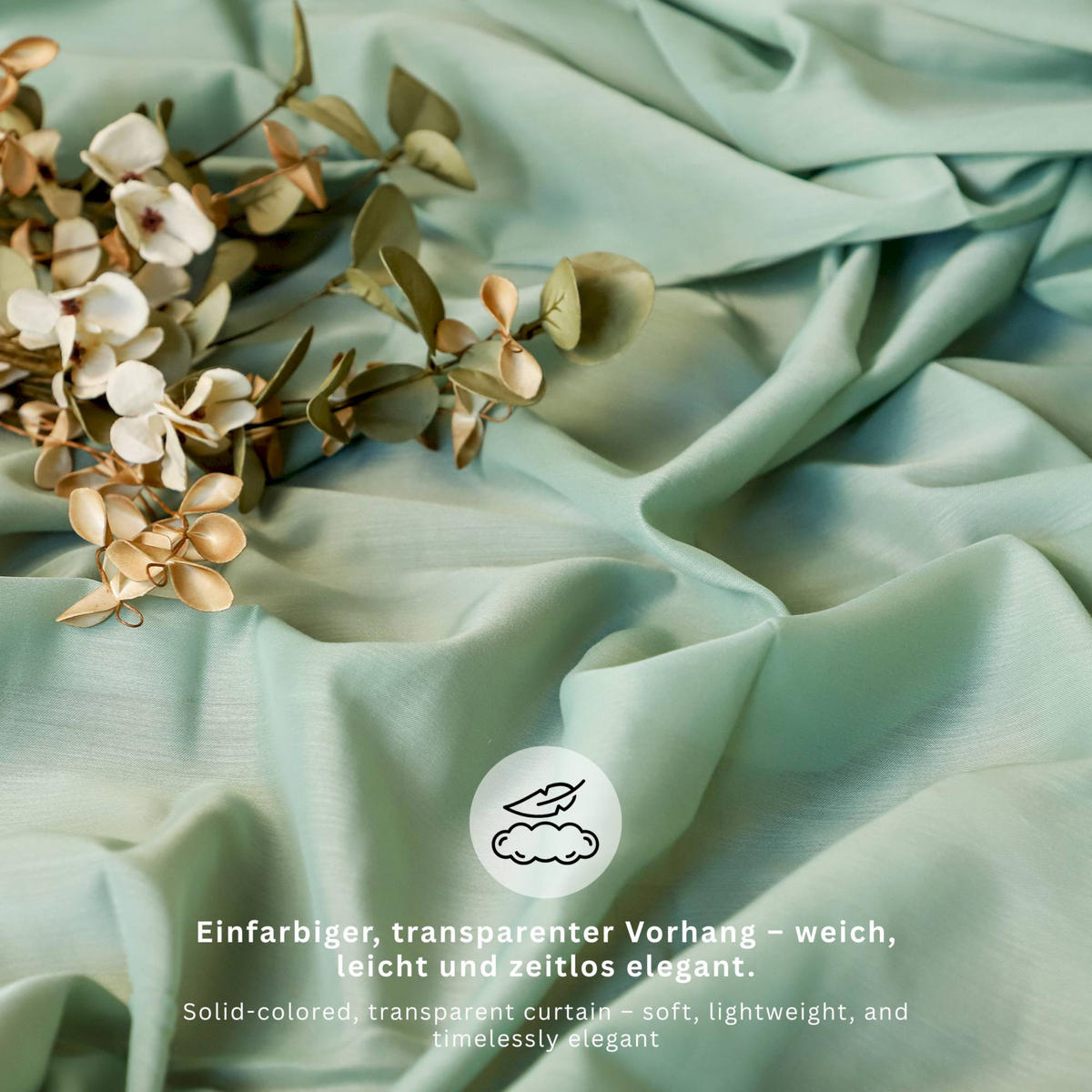 ÖSENVORHANG SOLID transparent - Grün, Textil (140/1/250cm) - Schöner Wohnen