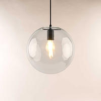 GALERIELAMPE Orb 5m Abhängung Schwarz/Klar Ø 30cm - Schwarz, Glas (30/30/30cm) - s.luce