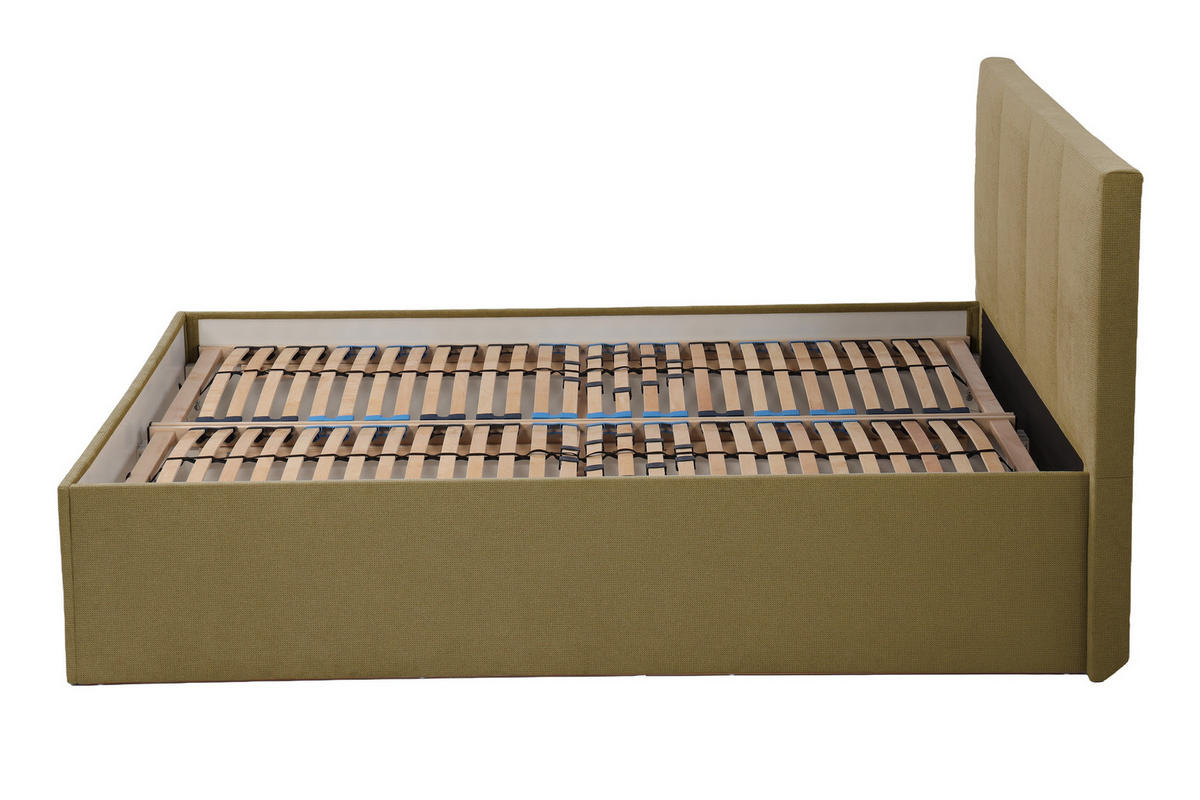 POLSTERBETT Dalas Avocado 160 x 200 x 40 cm Stauraum Mit hochwertiger Matratze H3 (bis 120 kg) und Lattenrost - Grün, Holz (160/200cm) - Halmon Schlafkomfort Betten 