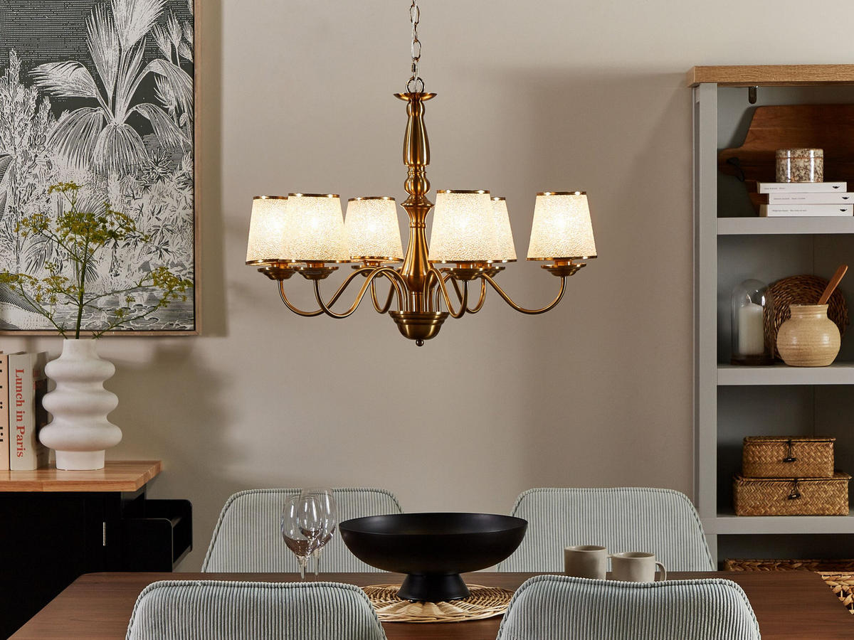 KRONLEUCHTER Bradano 65/65/127 cm - Messingfarben, Metall (65/65/127cm) - Beliani