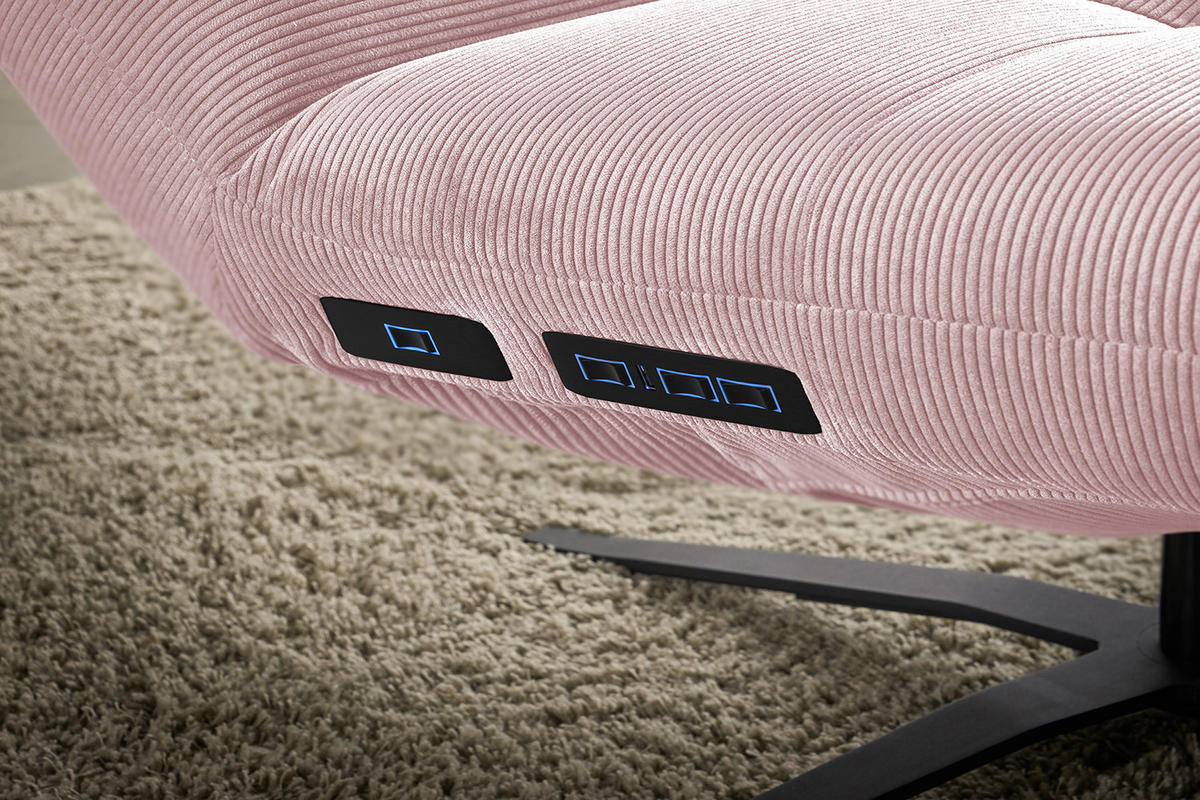 RELAXLIEGE LETICIA Pink Cord - Pink/Schwarz, Textil/Metall (82/115/156cm) - KAWOLA