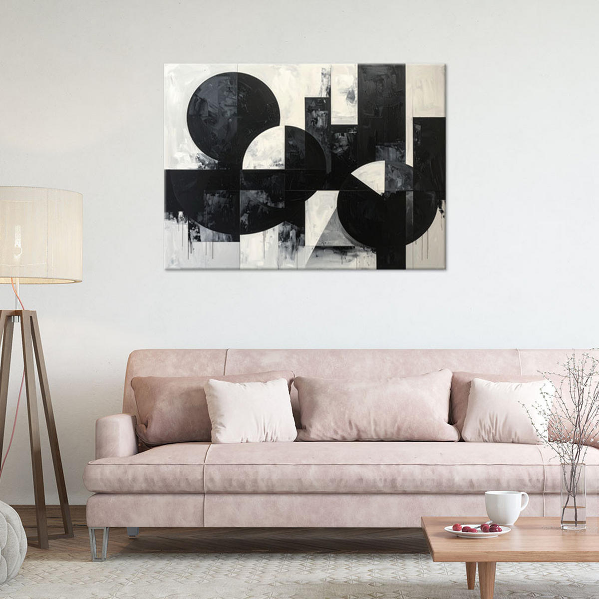 LEINWANDBILD 3D und geometrisch 90x60cm - Schwarz, Textil (90/60cm) - Feeby