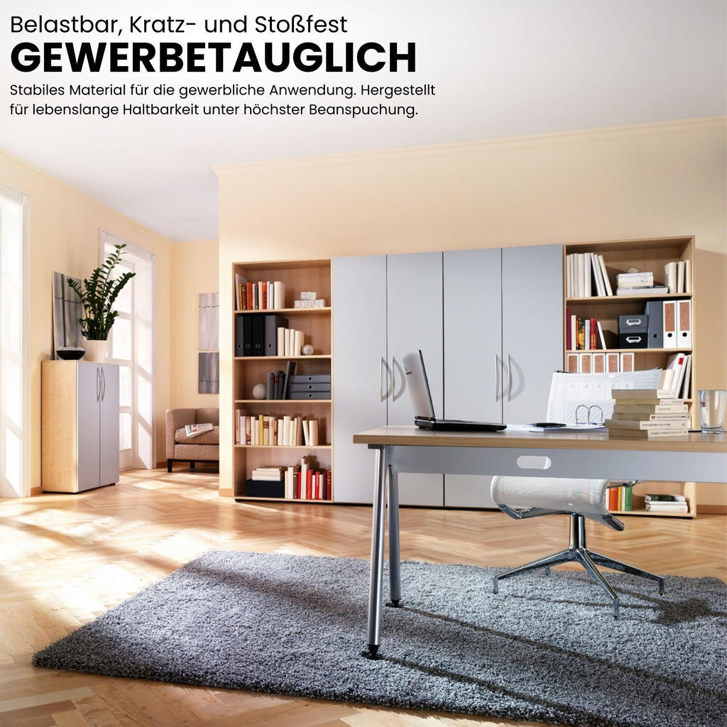 Thumbnail - bümö Schreibtisch, Graphit, Holzwerkstoff, Nachbildung, Rechteckig, 180x72x80 cm, FSC Mix, Arbeitszimmer, Schreibtische,...