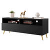 TV-ELEMENT Temerra 2K - Goldfarben/Schwarz, Holzwerkstoff/Metall (150/57/42cm) - MIRJAN24