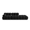 MODULARES-SOFA rechts Bellis aus Samt schwarz 4 Sitzplätze - Schwarz, Textil (94/63/282cm) - Micadoni