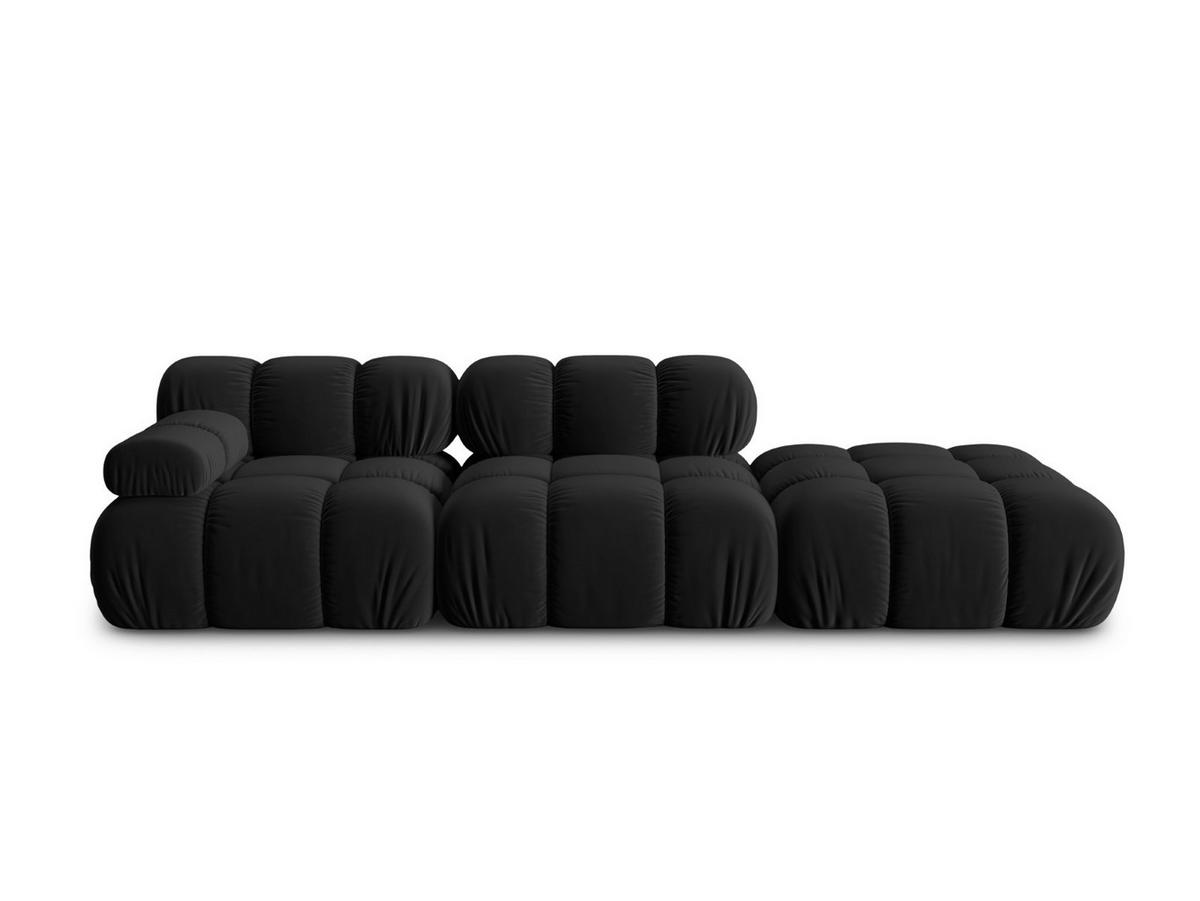 MODULARES-SOFA rechts Bellis aus Samt schwarz 4 Sitzplätze - Schwarz, Textil (94/63/282cm) - Micadoni