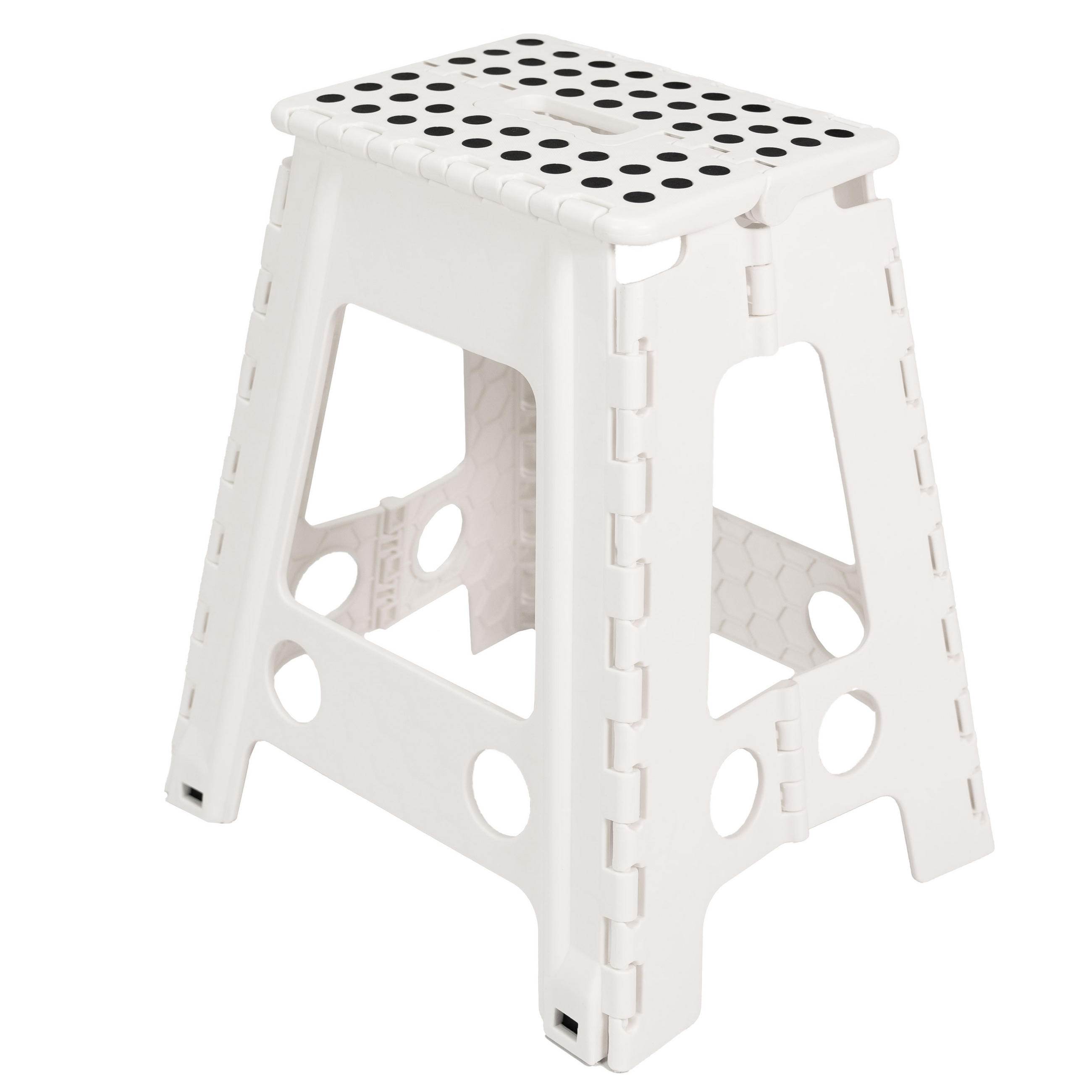 KLAPPHOCKER, 29x22x45 cm, 100% Kunststoff, Weiß - Weiß, Kunststoff (29/45/22cm) - Zollner