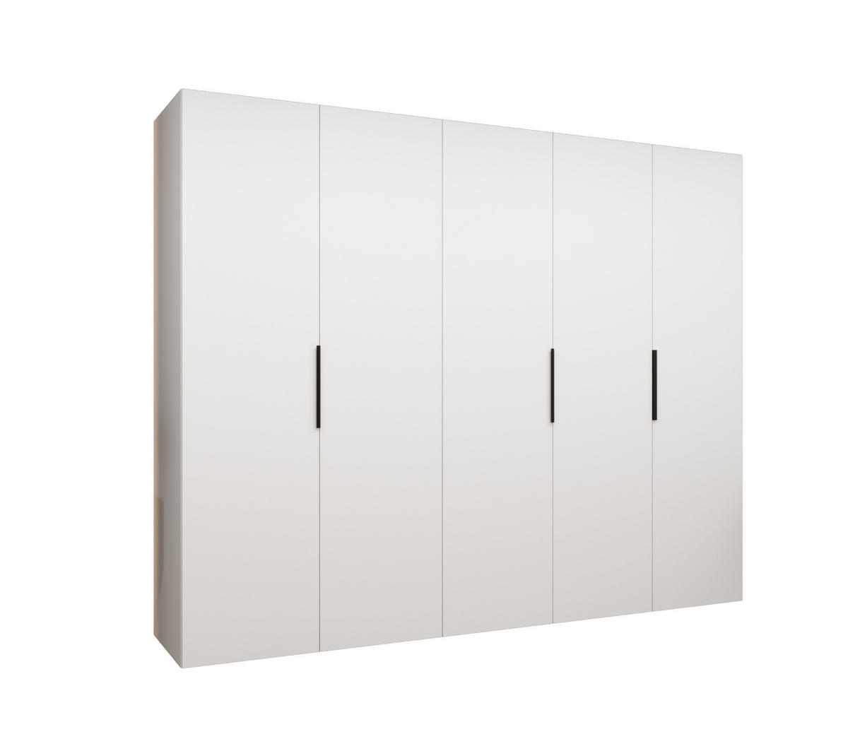 DREHTÜRENSCHRANK 202/250/52 5-türig - Schwarz/Weiß, Holz (250/202/52cm) - MÖBEL KRYSPOL
