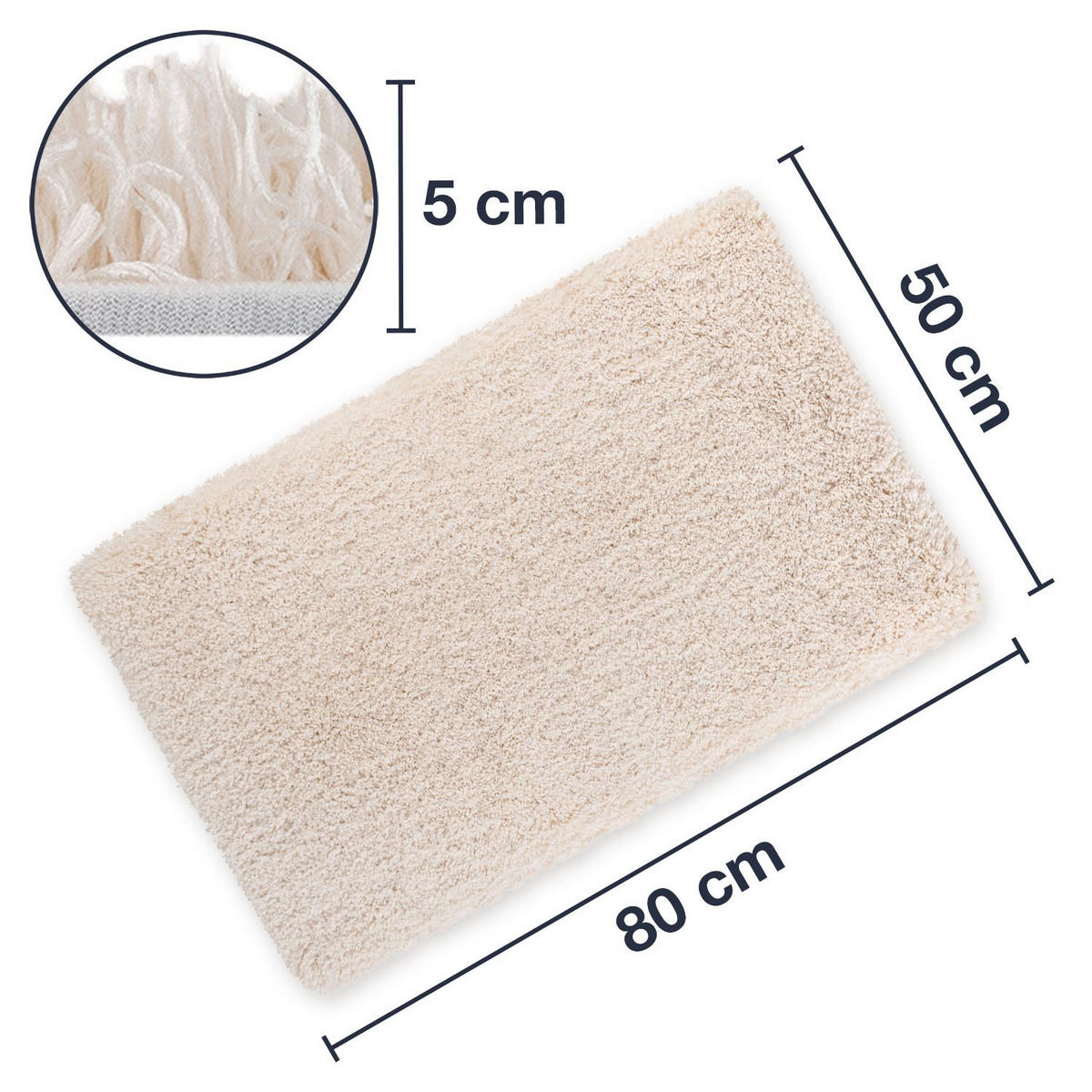 BADTEPPICH VIENNA - Creme, Textil (50/80cm) - WohnDirect