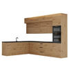 WINKELKÜCHE 330 × 230 cm - Langen K105-M330 - in Artisan Eiche - Schwarz/Eiche Artisan, Holz/Holzwerkstoff (330/248/230cm)