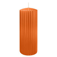 RILLEN KERZEN Aprikose 200 x Ø 80 mm, 4 Stück - Orange, Paraffin (8/20/20cm) - Wiedemann Kerzen