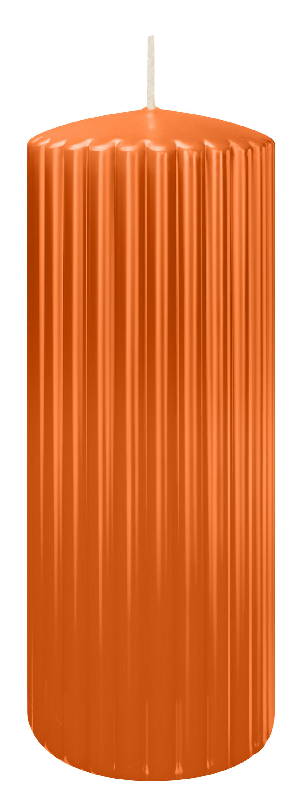 RILLEN KERZEN Aprikose 200 x Ø 80 mm, 4 Stück - Orange, Paraffin (8/20/20cm) - Wiedemann Kerzen