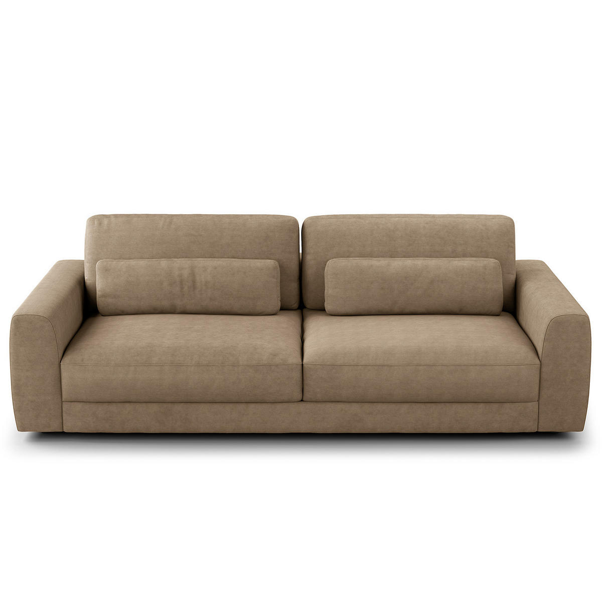 3-SITZER SOFA - Taupe/Schwarz, Kunststoff/Textil (252/80/117cm) - home24