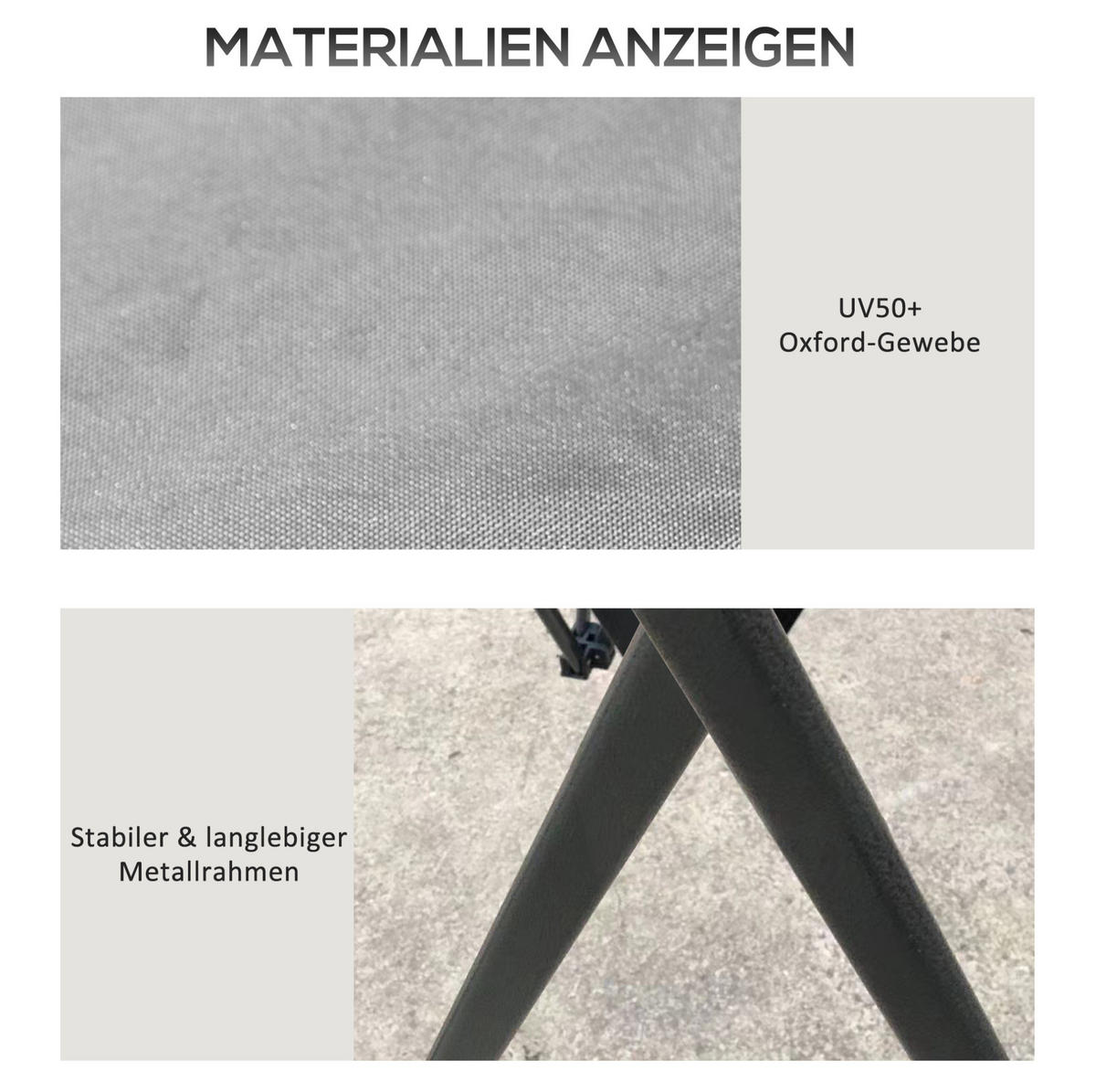 PAVILLONS aus Eisen 392x392x283 cm in Dunkelgrau mit UV50+ & höhenverstellbar - Dunkelgrau, Metall (392/283/392cm) - Modfu