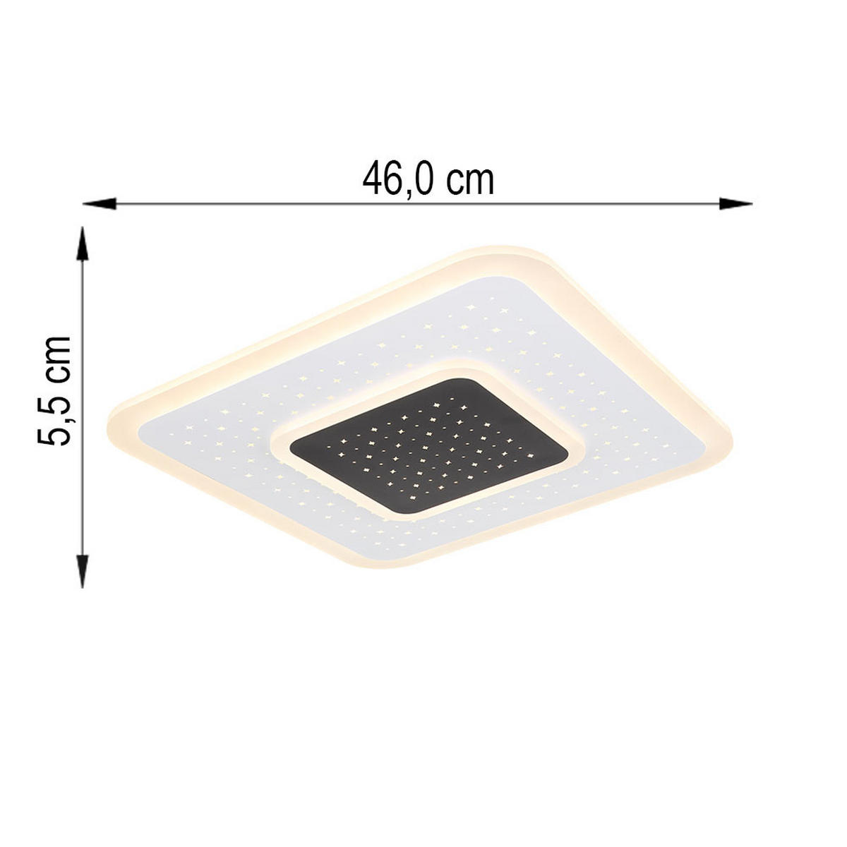 LED DECKENLEUCHTE Metall Weiß - Weiß, Metall (46/46/5.5cm) - Globo Lighting