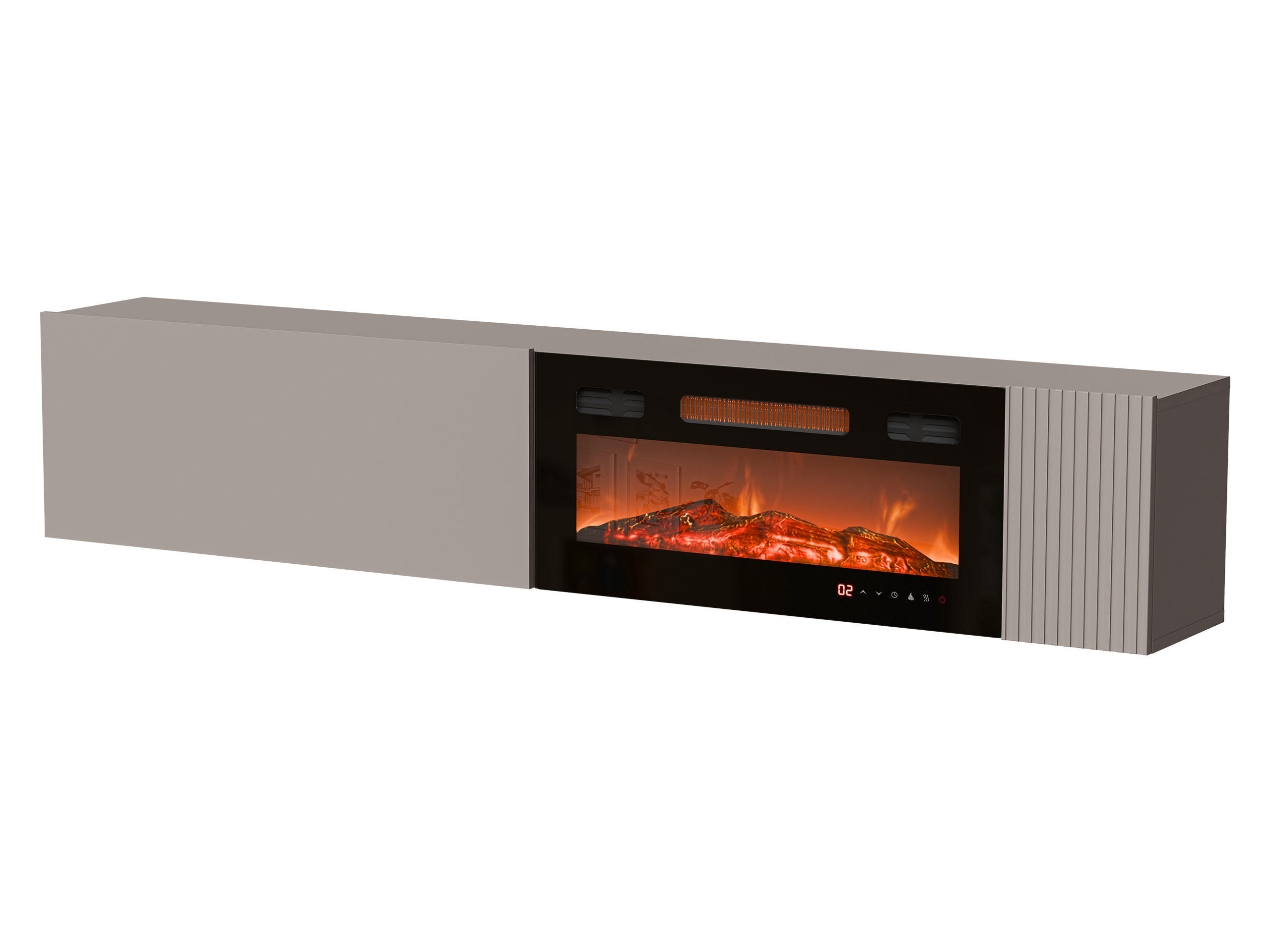 TV-LOWBOARD Capital 200 EF mit Kamin - Kaschmir, Holzwerkstoff (200/38/30cm) - MIRJAN24