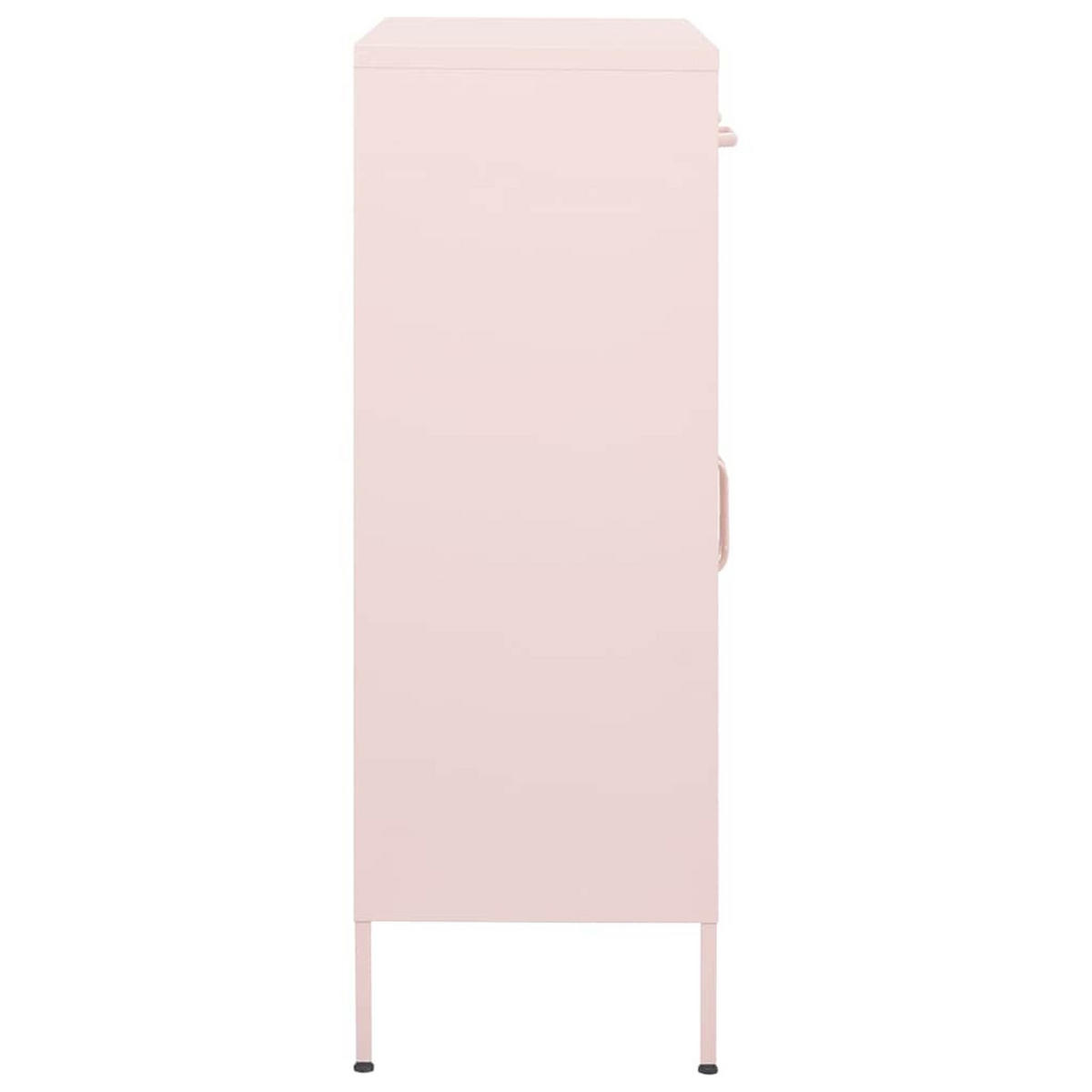 LAGERSCHRANK Rosa 80/35/101,5 Cm Stahl - Rosa, Metall (35/101.5/80cm) - vidaXL