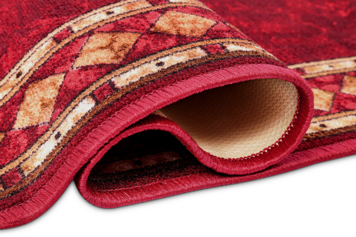 TEPPICHLÄUFER Anti-Rutsch Rot rutschfest Gummiunterlage 67/600 cm - Rot, Textil (67/600cm) - Tapiso
