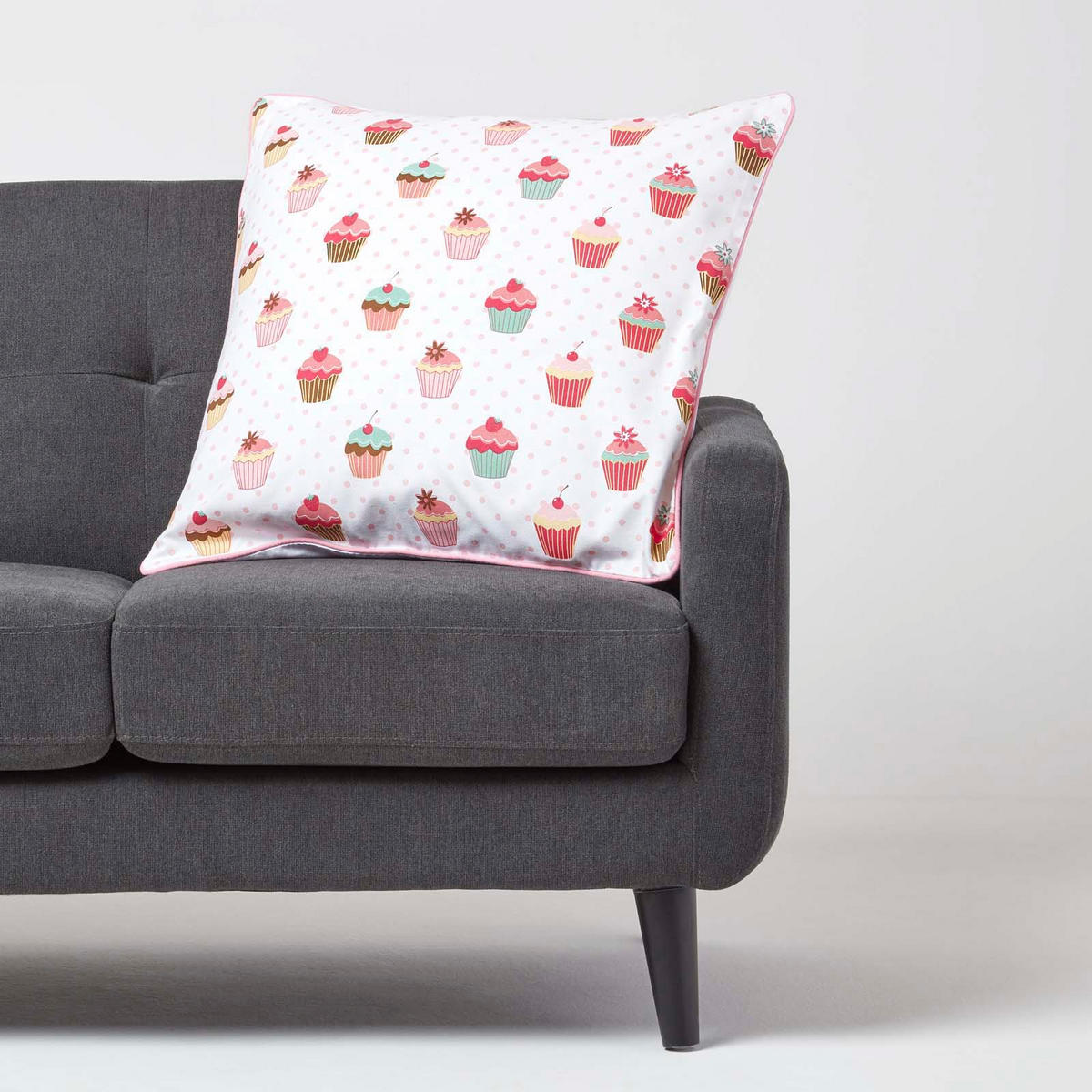 KISSENHÜLLE Cupcakes 60/60 cm - Multicolor, Textil (60/60cm) - Homescapes