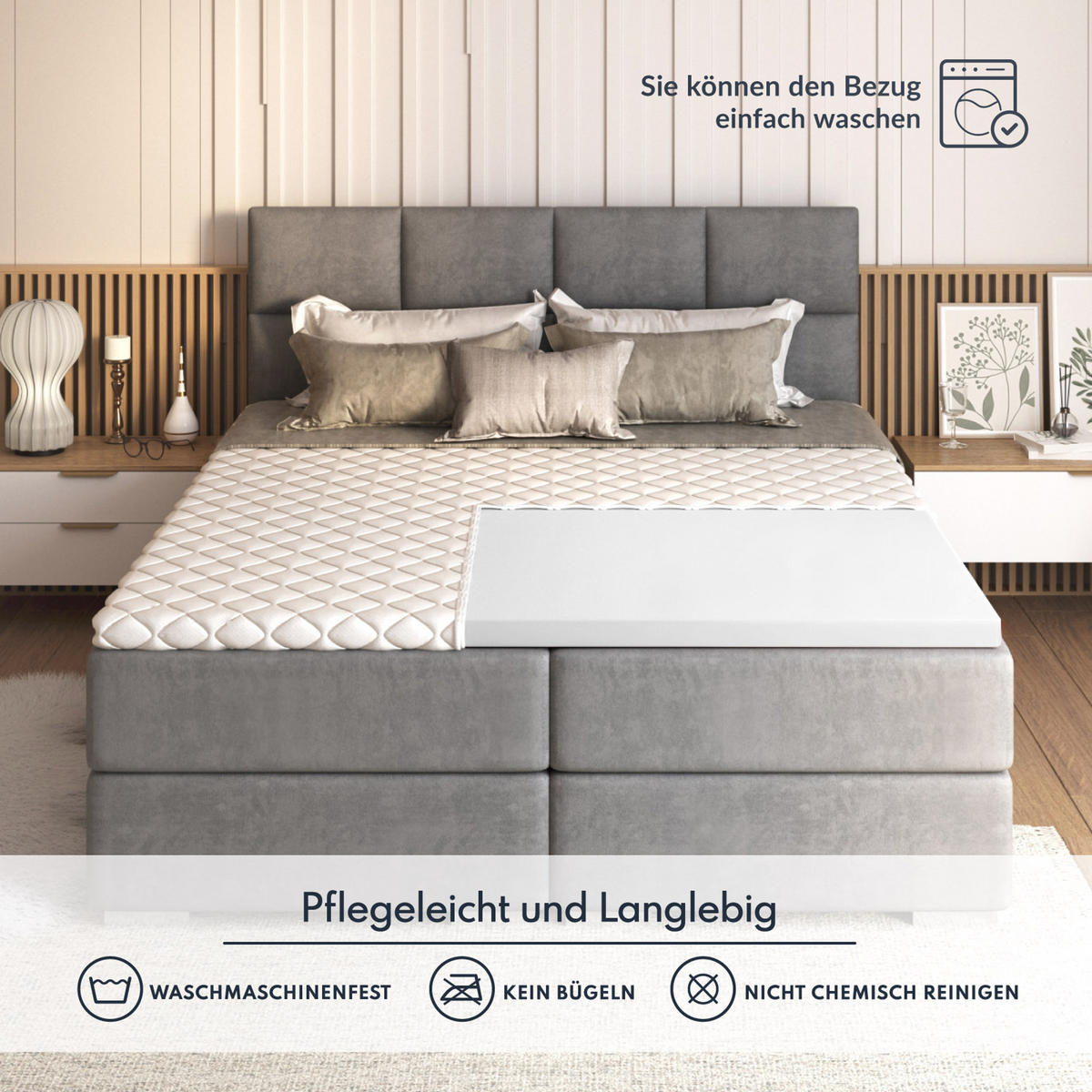 TOPPER Kaltschaum 5 - Weiß, Textil (90/200cm) - FDM