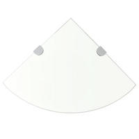 WANDBOARD mit Verchromten Halterungen 25/25 cm für die Ecke aus Glas Transparent - Transparent, Glas (25/0.8/25cm) - vidaXL