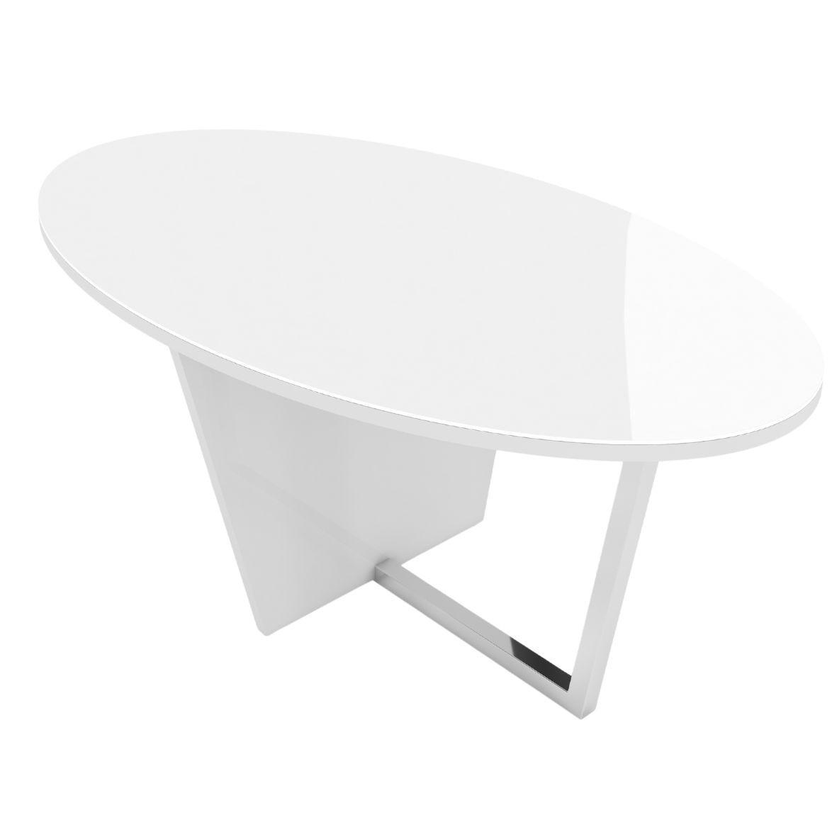 Thumbnail - Dancan Couchtisch, Weiß, Silber, Holzwerkstoff, Glas, Metall, Oval, 110x45.5x60 cm, Wohnzimmer, Wohnzimmertische, Coucht...