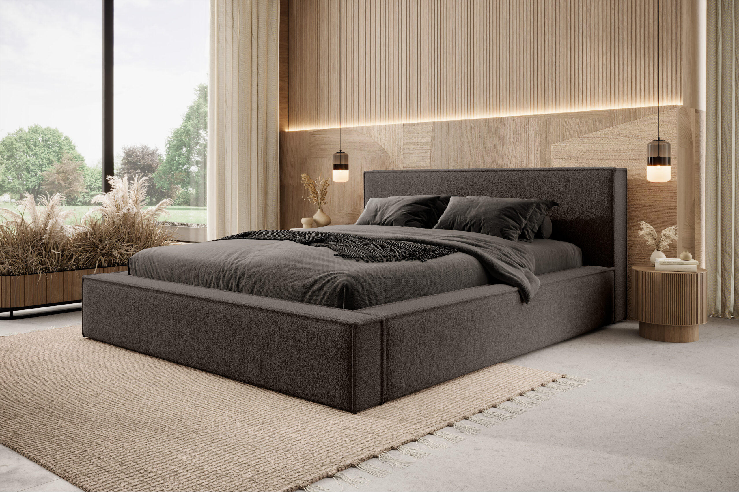 POLSTERBETT Mendocino 200x200 cm, Braun - Braun, Textil (200/200cm) - Fedve