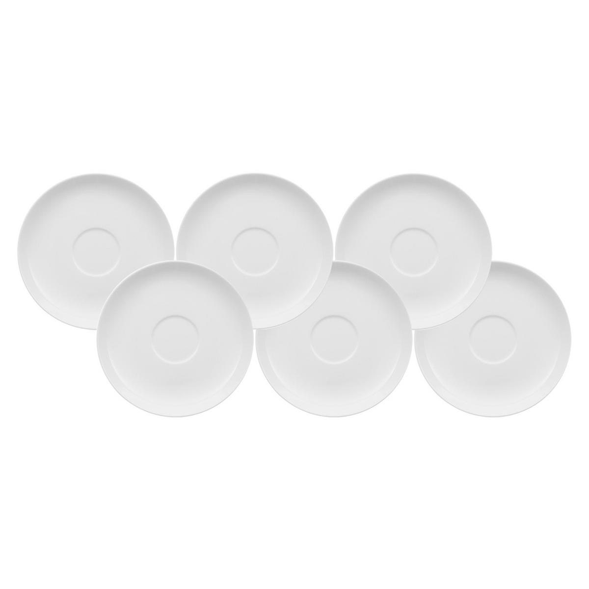 CAFÉ AU LAIT-/ SUPPENUNTERTASSE Royal weiß 18 cm 6er Set - Weiß, Keramik (18cm) - Villeroy & Boch