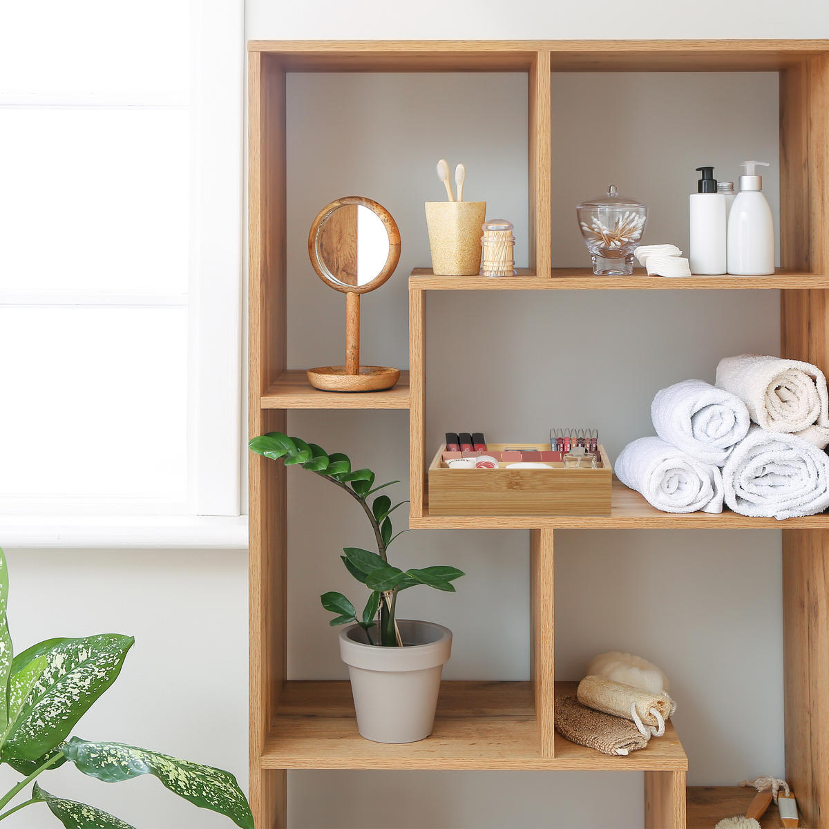 2XDRŽIAK na korenie - svetlohnedá, drevo (20/5/38cm) - Relaxdays