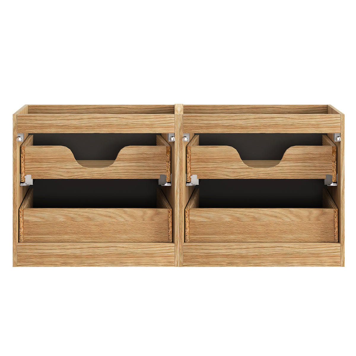 DOPPELWASCHTISCH 120cm Elora Schwarz und Holz - Schwarz, Holzwerkstoff (120/57/46cm) - Petits-meubles