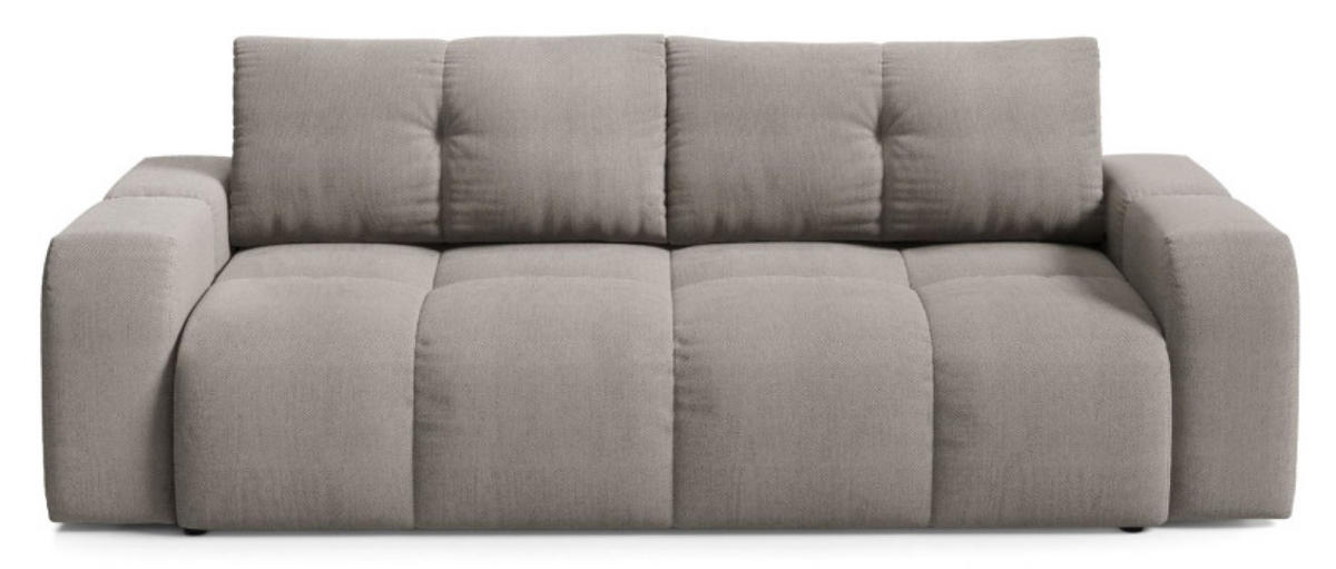 SOFA Grau SOHI Mit Schlaffunktion Und Bettkasten - Grau, Textil (259/90/99cm) - Sepro Meble