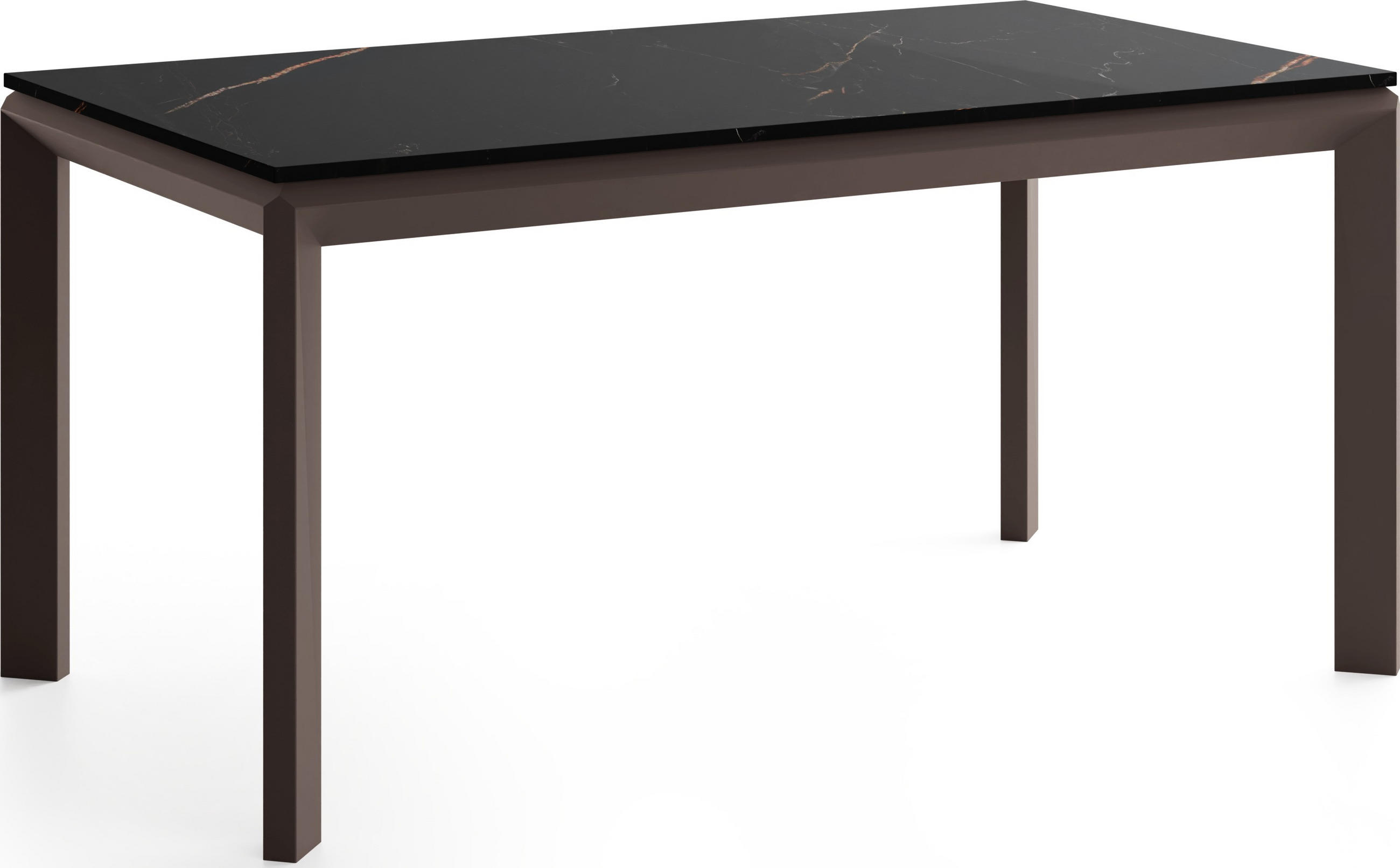 ESSTISCH Elan rechteckig ausziehbar verlängerbar mit Braunen Metallbeinen, Schwarz Marmor Kupfer 180-270/90/76 cm - Braun/Kupferfarben, Holzwerkstoff/Metall (90/270/76cm) - WFL GROUP