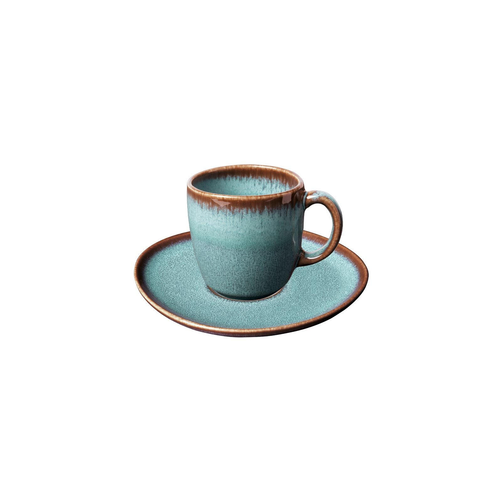 KAFFEETASSE MIT UNTERTASSE Lave Glacé 190 ml - Türkis, Keramik (15.2/9.9/15.3cm) - like.Villeroy & Boch