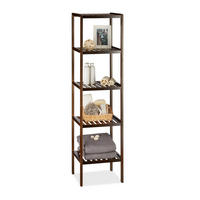 BADREGAL - Dunkelbraun, Holz (34.5/139.5/33cm) - Relaxdays