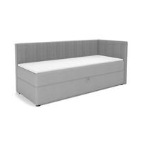 BOXBETT RICO 100/200 in Cord/Velours Hellgrau H3 links - Hellgrau, Holz/Holzwerkstoff (100/200cm) - Deine Möbel 24