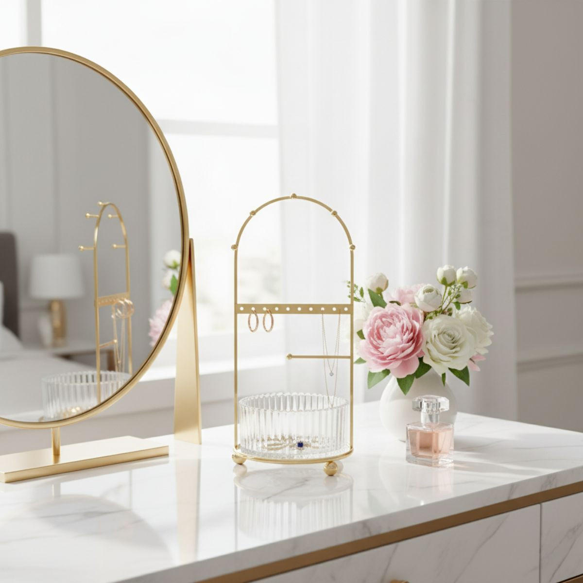 SCHMUCKSTÄNDER 25 cm - Goldfarben, Metall (11/25/11cm) - Home Styling Collection