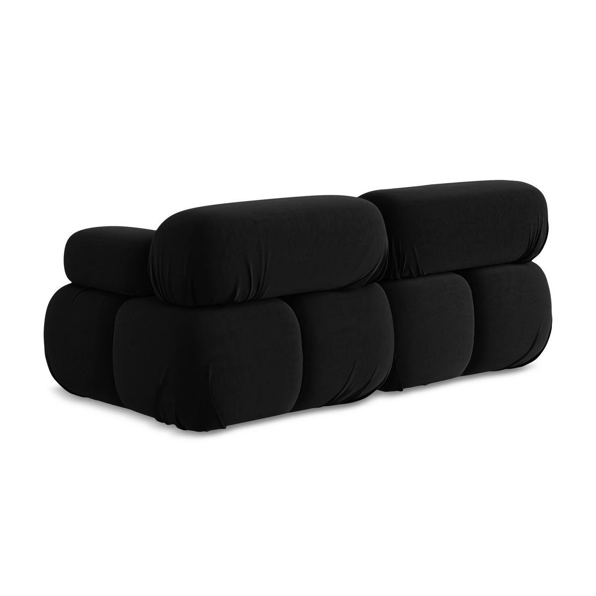 2-SITZER-SOFA Samt Stoff Schwarz - Schwarz/Orange, Kunststoff/Textil (190/70/96cm) - LaMiaSofa