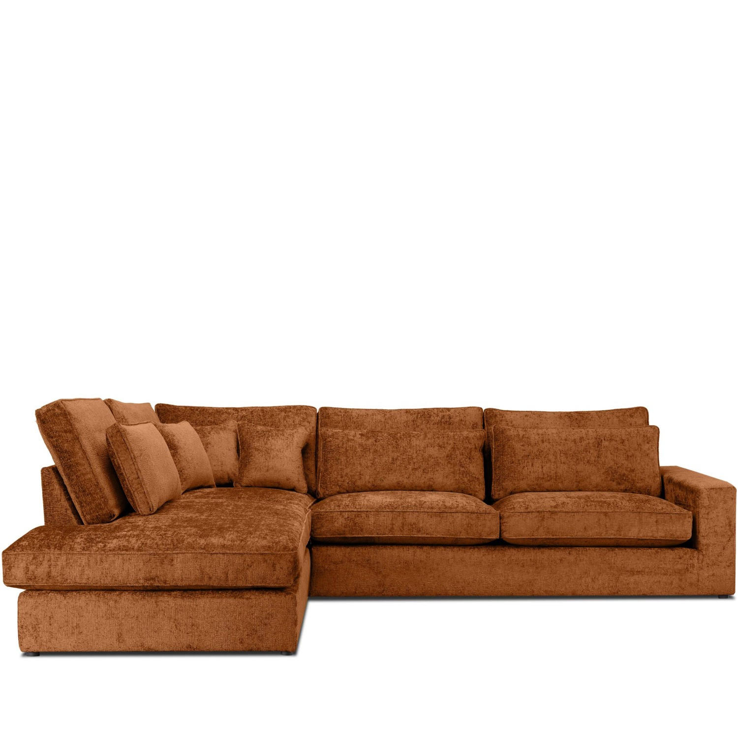 ECKSOFA LINKS IMPERA Modern 4/5 Sitzer, Orangerot - Orange, Textil (314/224cm) - KONSIMO®