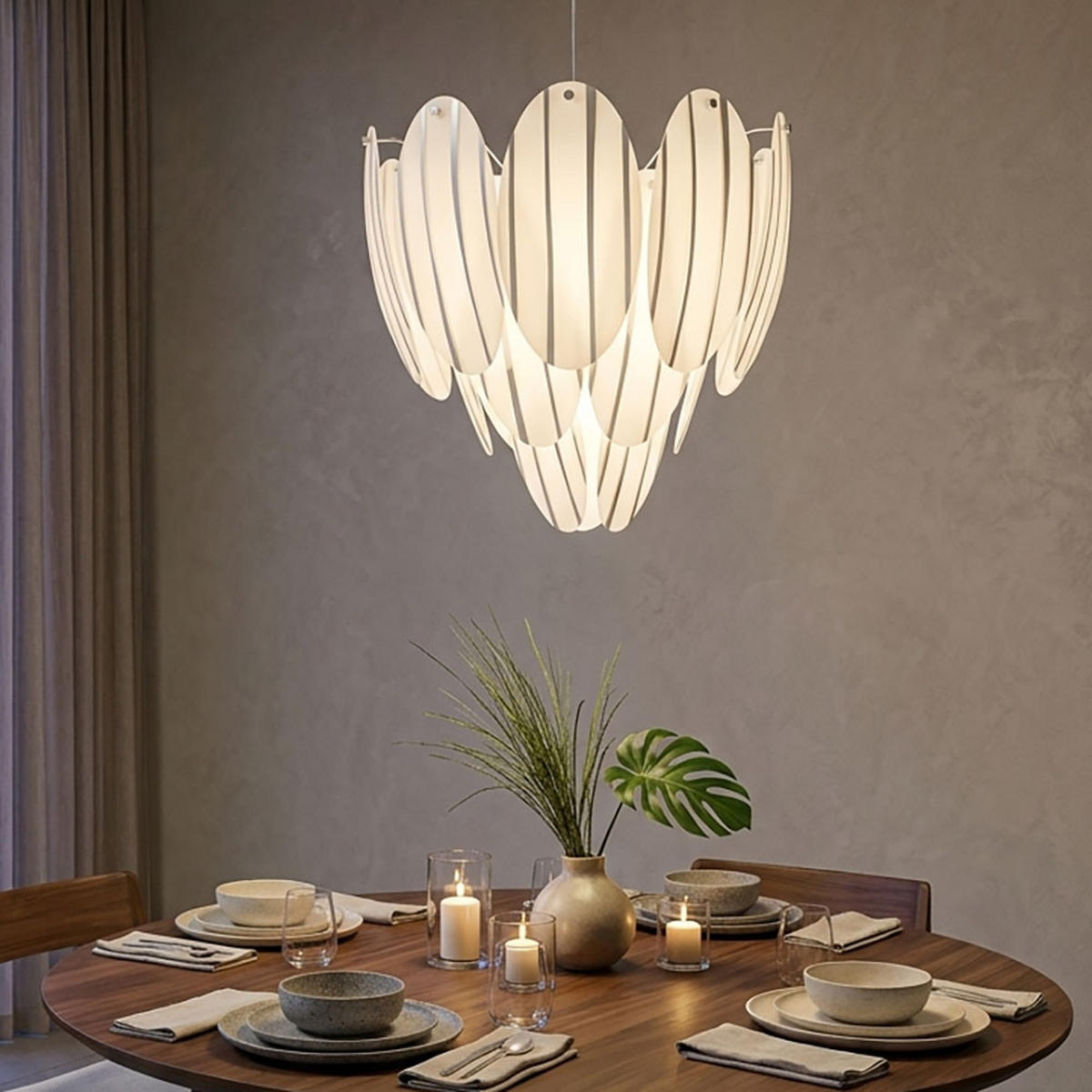 LED HÄNGELEUCHTE TOFO Stahl Weiß - Weiß, Glas (39/39/110cm)