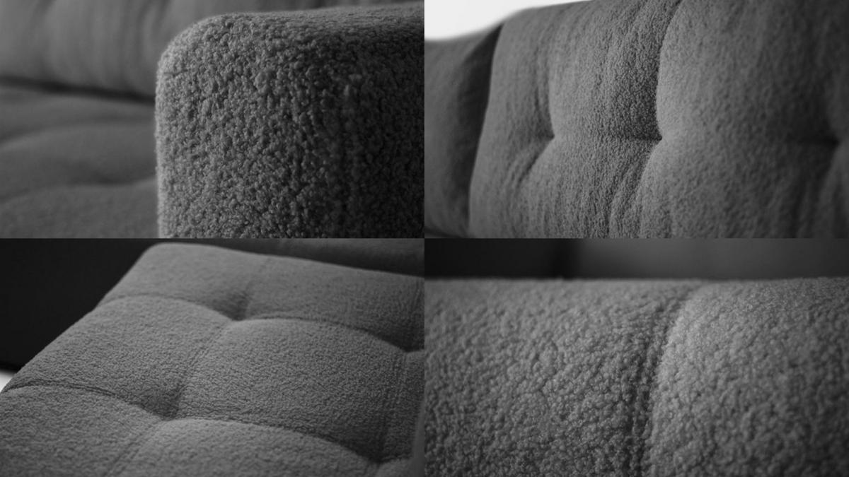 ECKSOFA VIENNA Stil Bettkasten und Funktionalität Bouclé Graphit Links - Graphitfarben, Holz (143/261cm) - Kaiser Möbel