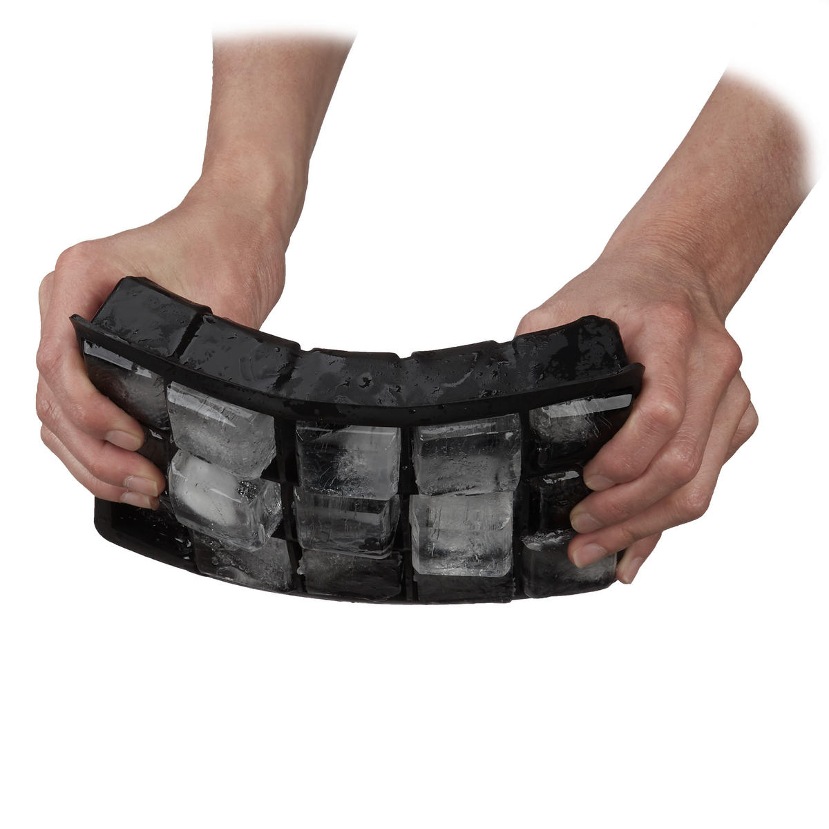 EISWÜRFELFORM - Schwarz, Kunststoff (19.5/3.7/12.5cm) - Relaxdays